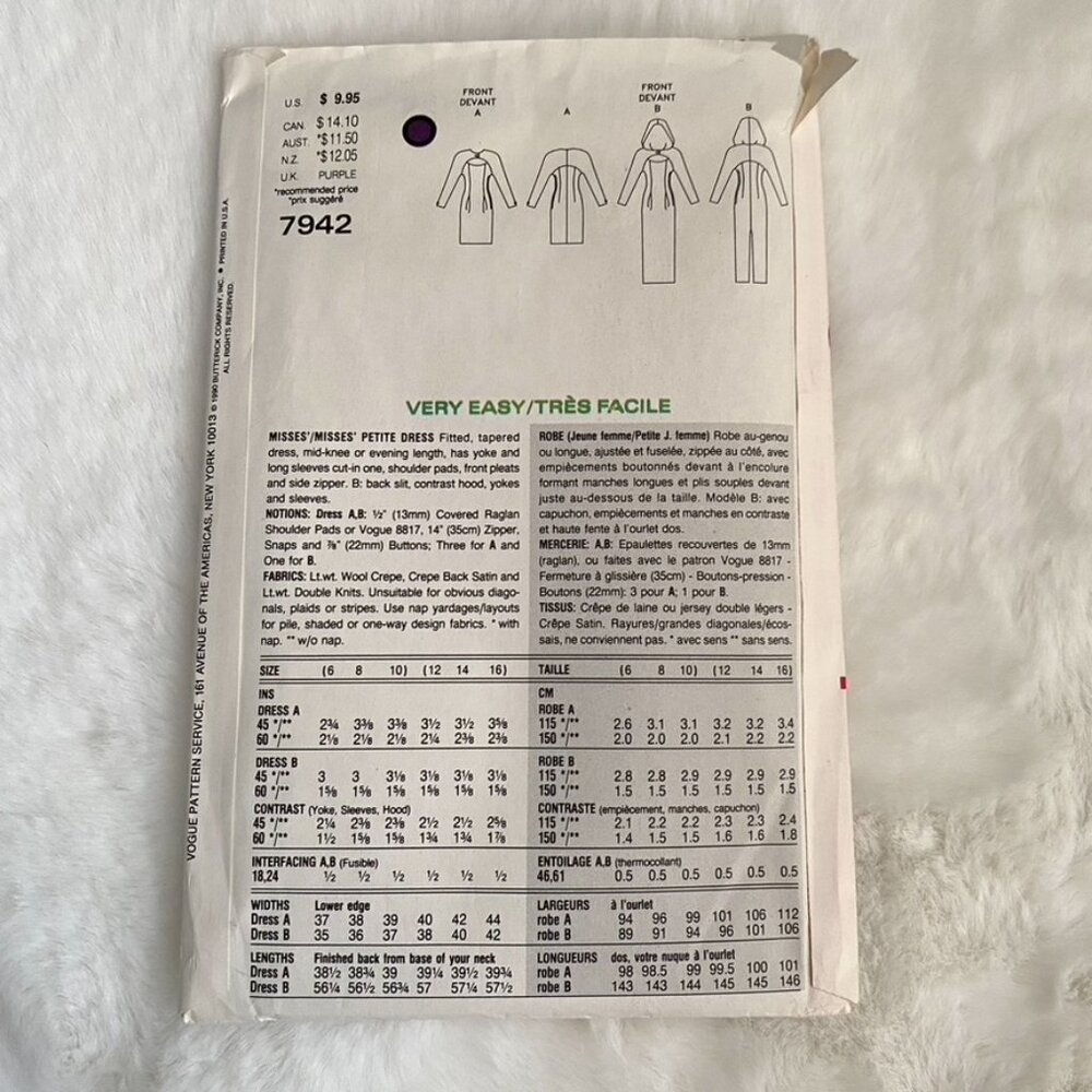 3 Vogue Sewing Patterns - Picture 7 of 7